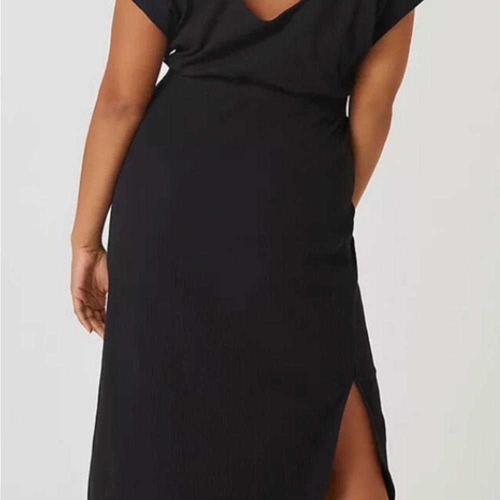 Daily Practice by Anthropologie Black Dolman-Sleeved Midi Dress